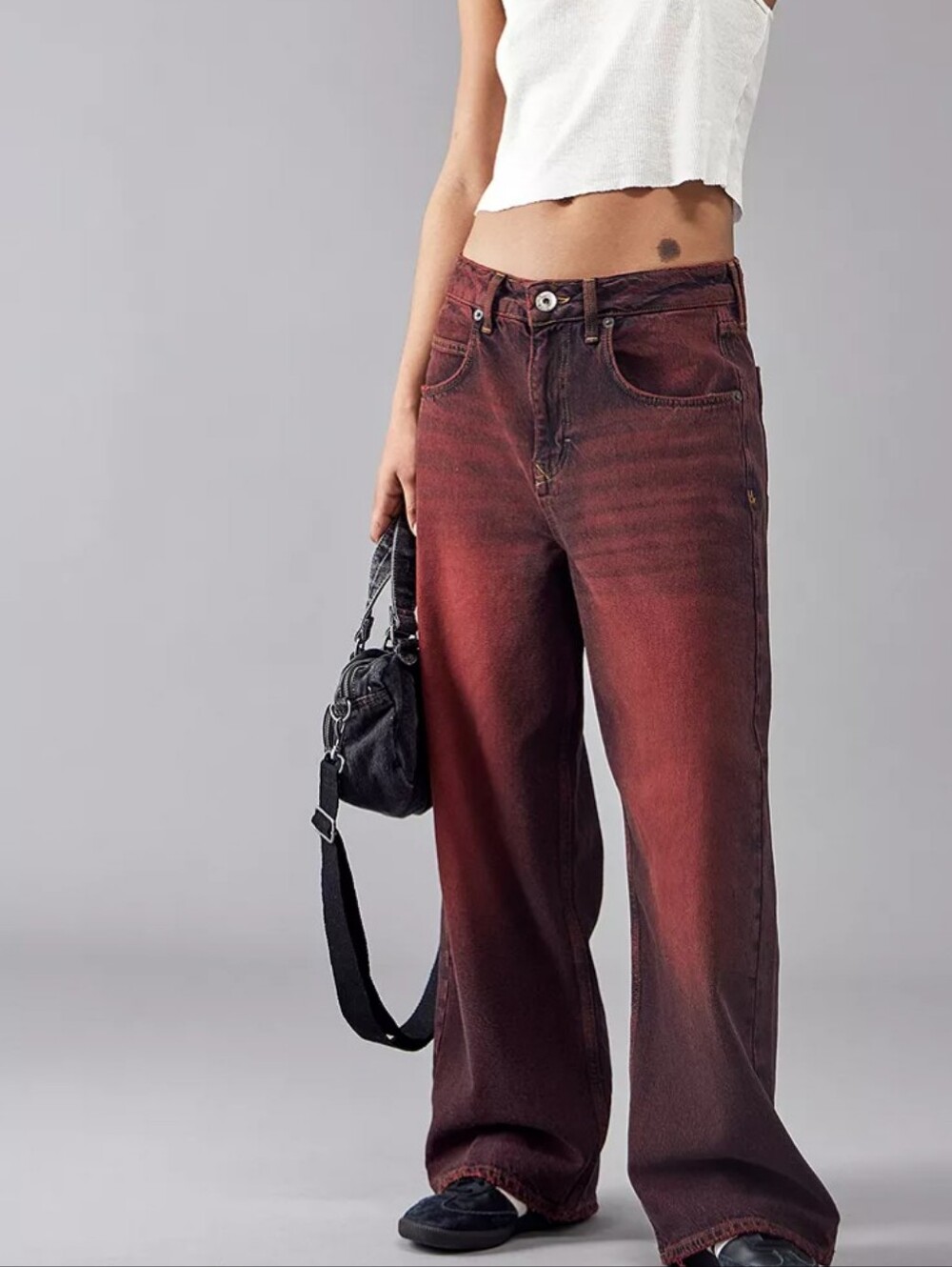 BDG Burgundy Tinted Baggy Jeans High Rise Size 26